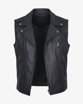 Matera – Premium Black Leather Moto Vest